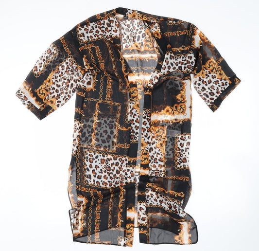 Womens UK Size S New Look Multicoloured Wrap Blouse