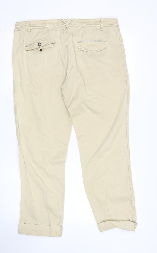 New Look Womens Beige Boyfriend Jeans Size 14 L27 in