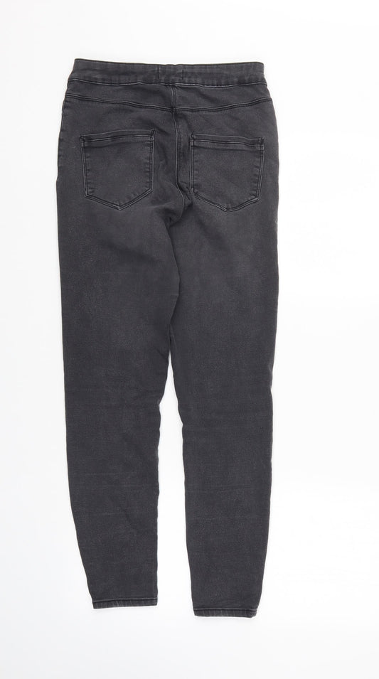 Womens UK Size 10 Papaya Regular Fit Tapered Black Jeans