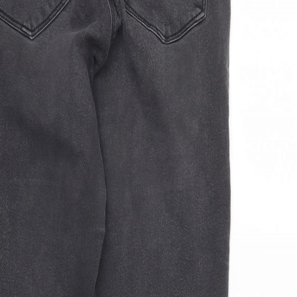 Womens UK Size 10 Papaya Regular Fit Tapered Black Jeans