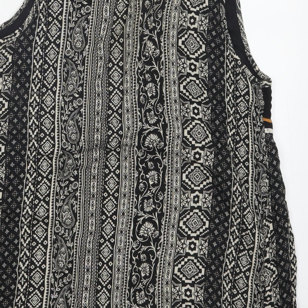 Womens UK Size 8 Peacocks Black Basic Blouse