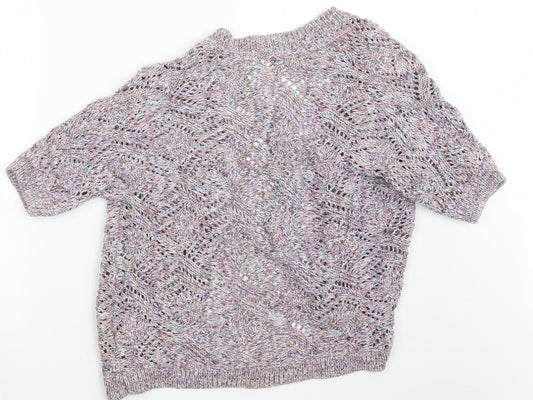 TU Womens Purple Knit Cardigan Jumper Size 12