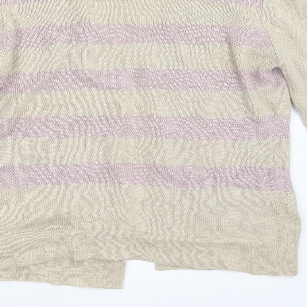 Autograph Womens Beige Knit Cardigan Jumper Size S