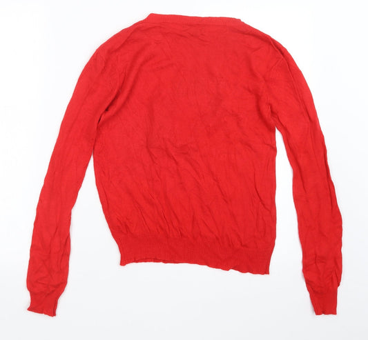 Primark Womens Red Knit Pullover Jumper Size 6
