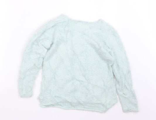H&M Girls Green Pullover Jumper Size 9-10 Years