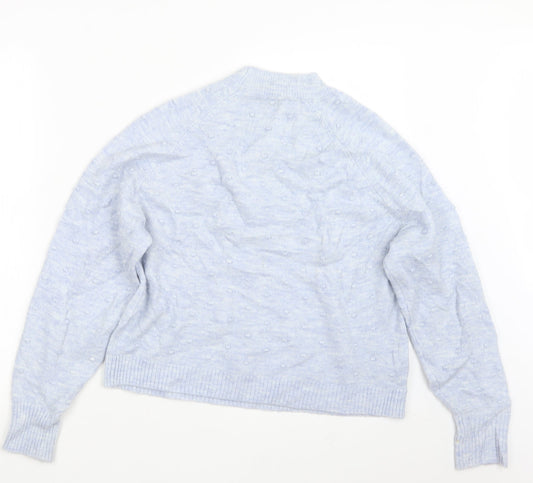 Womens UK Size S Mango Blue Pullover Jumper