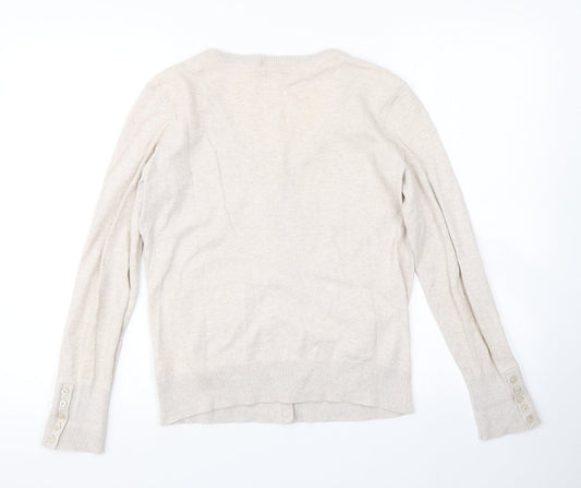 Womens UK Size M H&M Beige Cardigan Jumper
