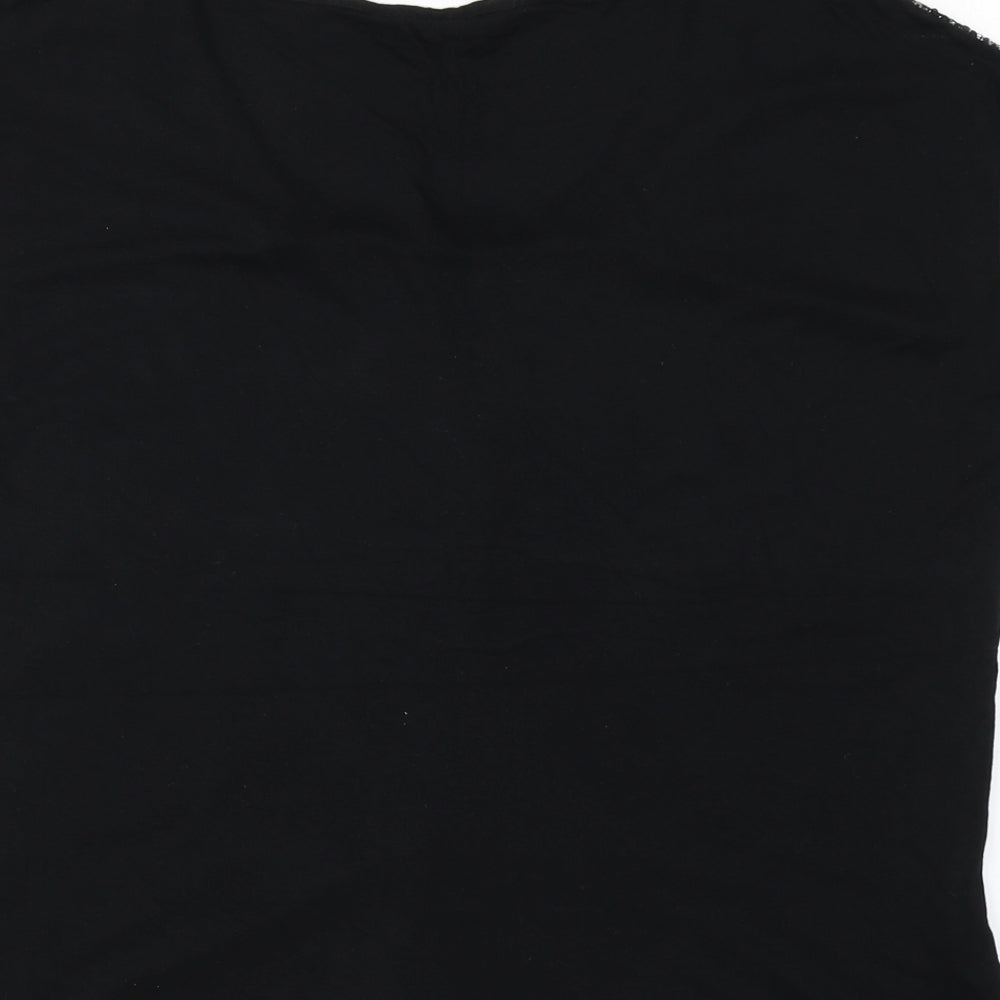 Womens UK Size 10 Dorothy Perkins Black Basic T-Shirt