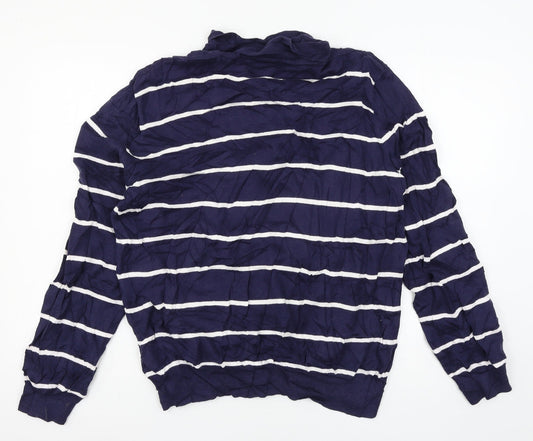 Refectory Mens Blue Striped Knit Pullover Jumper Size L