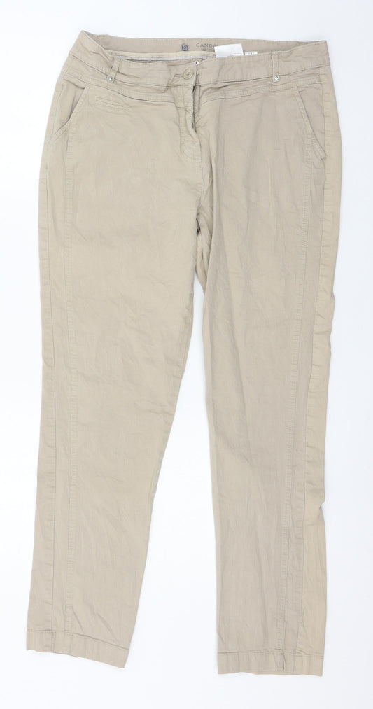 Womens UK Size 14 C&A Regular Fit Brown Trousers