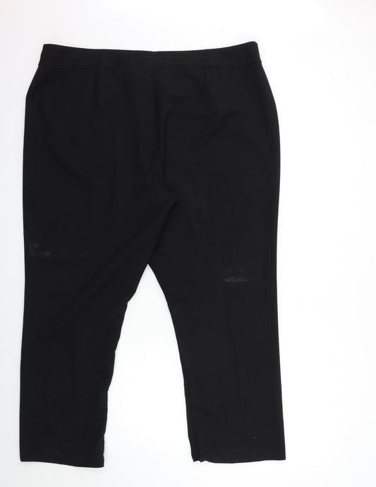 Womens UK Size 42 in Preworn Regular Fit Black Trousers