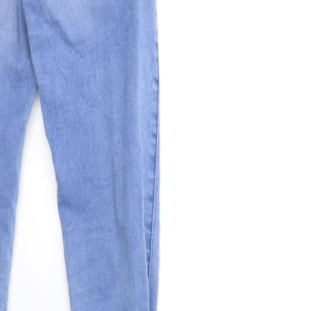 Brand and care label for Only women’s blue denim skinny jeans, size XS, 32.5-inch leg