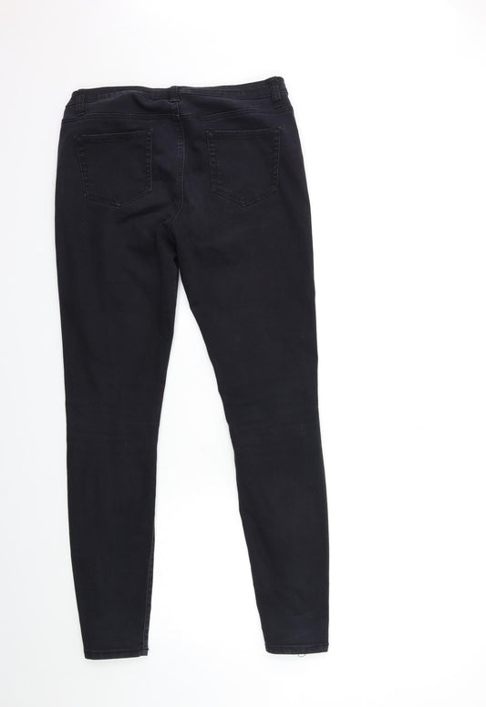 Denim & Co. Womens Black Denim Skinny Jeans Size 12 L28 in