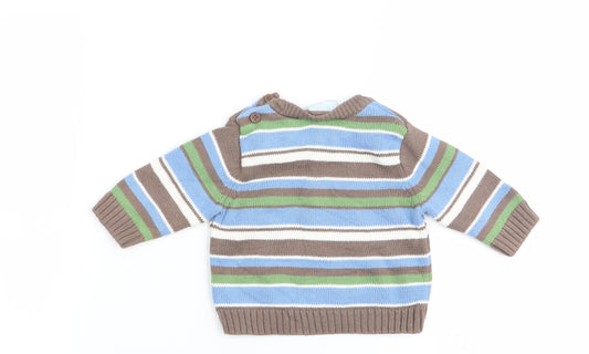 Cherokee Boys Multicoloured Striped Pullover Jumper Size 0-3 Months