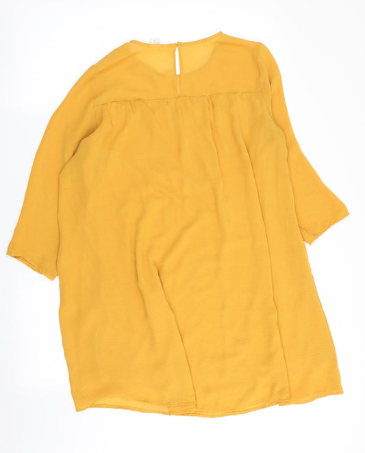 H&M Womens Yellow Fit & Flare Size 10
