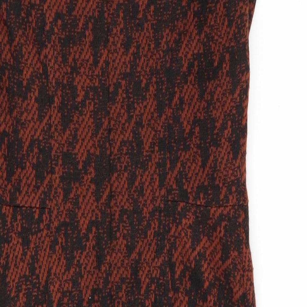 NEXT Womens Brown Geometric Fit & Flare Size 6