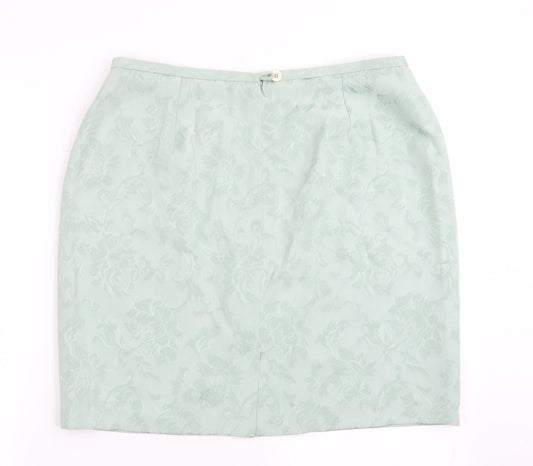 Dorothy Perkins Womens Green Floral  Flare Skirt Size 16