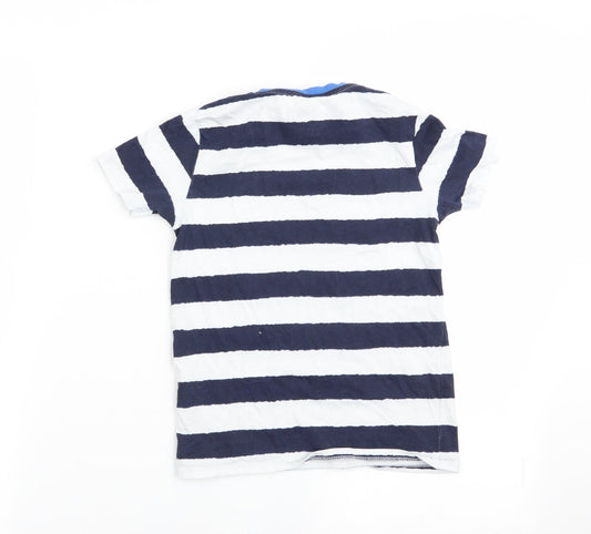 M&S Girls Multicoloured Striped Basic T-Shirt Size 5-6 Years