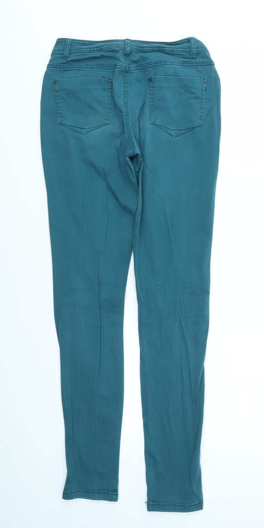 DENIM &CO Womens Green Skinny Jeans Size 10 L30 in