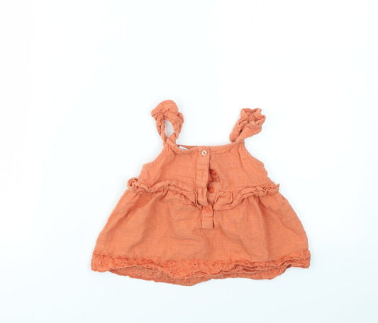 Primark Girls Orange Basic Blouse Size 2-3 Years