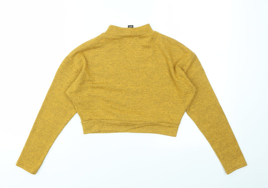 New Look Girls Orange Houndstooth Pullover Jumper Size 10-11 Years