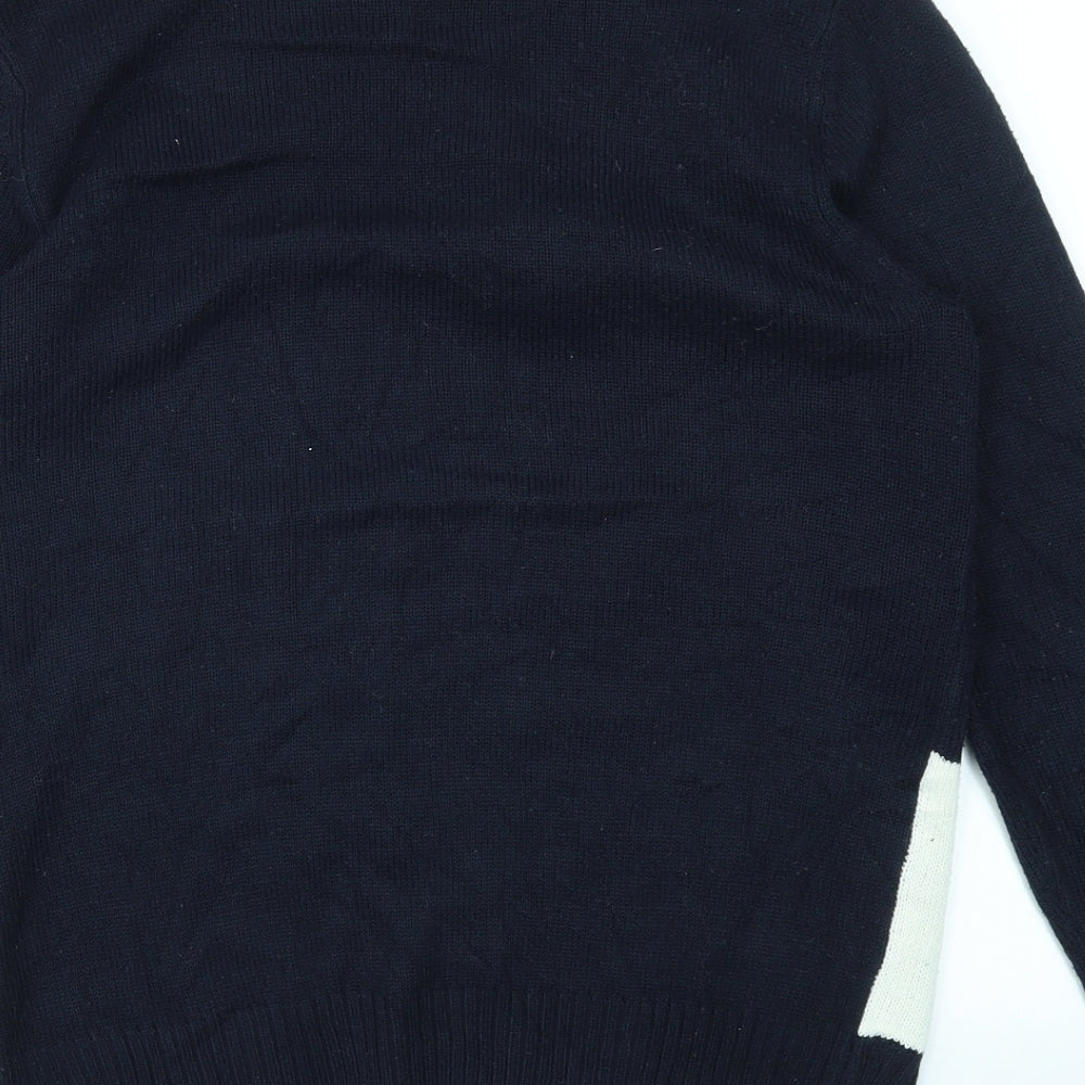 F&F Mens Blue Animal Print Pullover Sweatshirt Size S