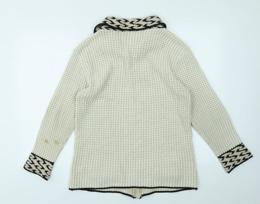 Finest Womens Ivory Full Zip Jumper Size S