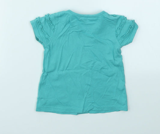 George Girls Green Basic T-Shirt Size 12-18 Months