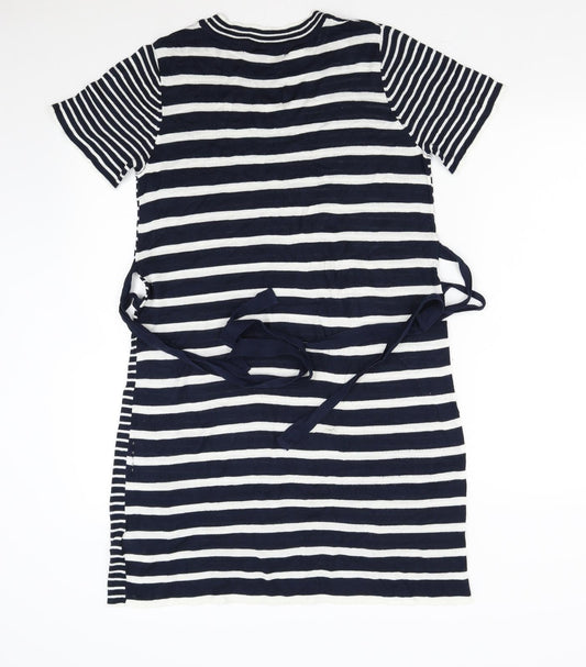 NEXT Womens Blue Striped Knit Jumper Dress Size 10