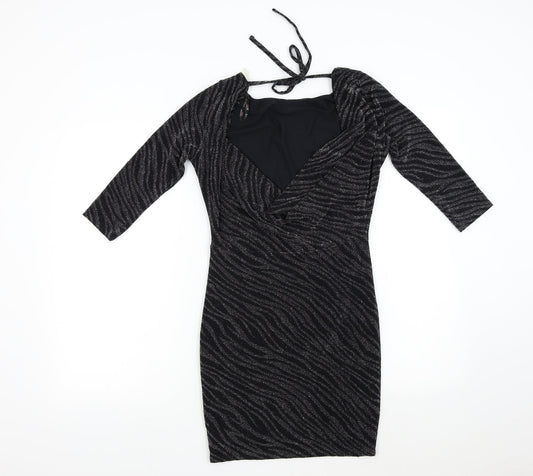 Lipsy Womens Black Knit Bodycon Size S
