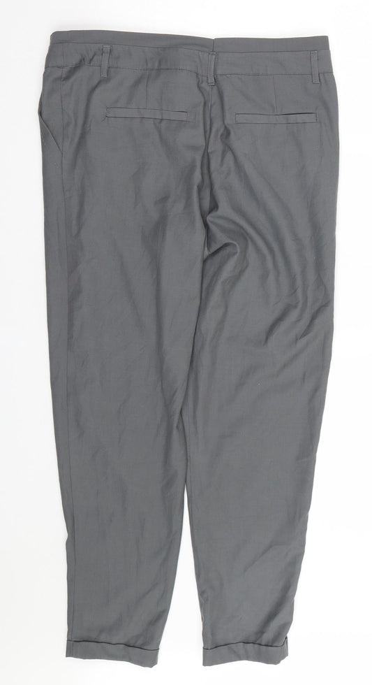 Womens UK Size 34 Preworn Regular Fit Grey Trousers
