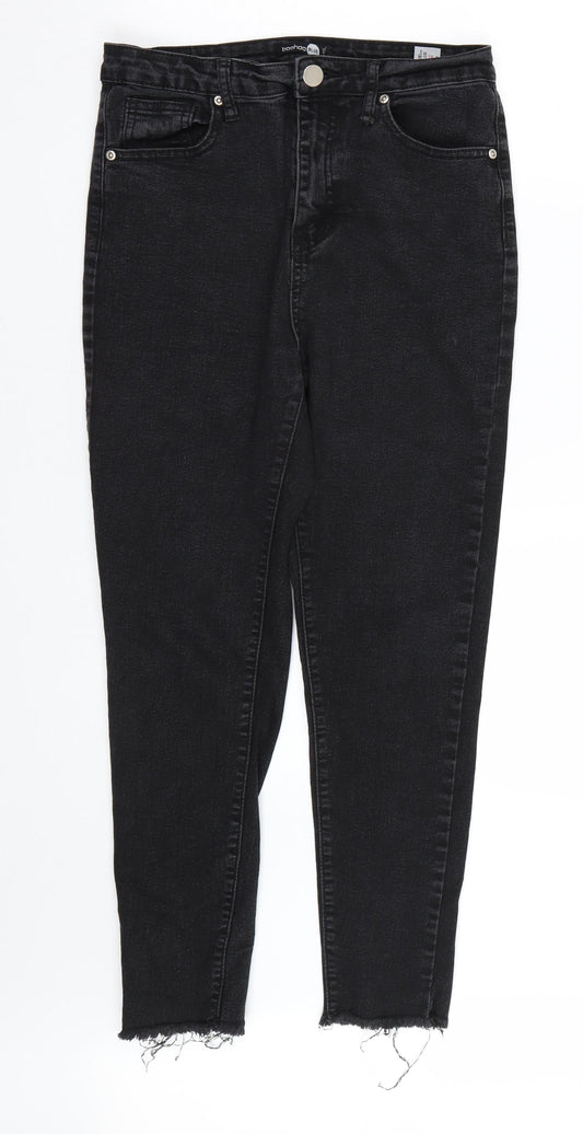 Womens UK Size 10 Boohoo Regular Fit Skinny Black Jeans