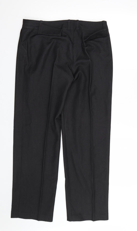 Alicja Womens Black Trousers Size 12 L26 in