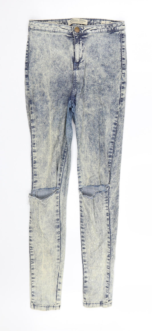 Womens UK Size 8 Parisian Regular Fit Skinny Beige Jeans