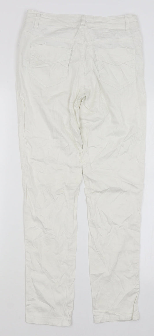 Elysee Womens White Trousers Size M L28 in