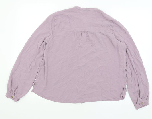 Womens UK Size L Hollister Purple Basic Button-Up