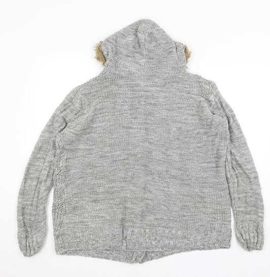 Be You Womens Grey Cardigan Jumper Size 16