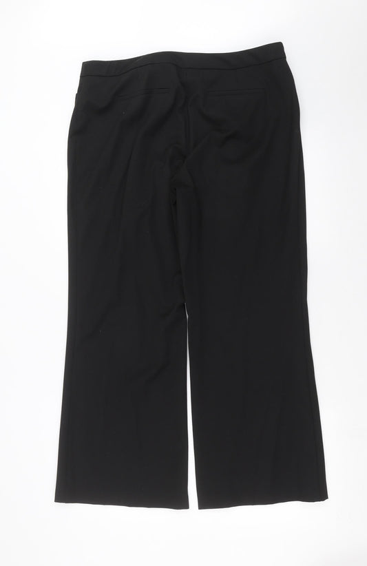 Womens UK Size 16 Marks and Spencer Regular Fit Black Trousers