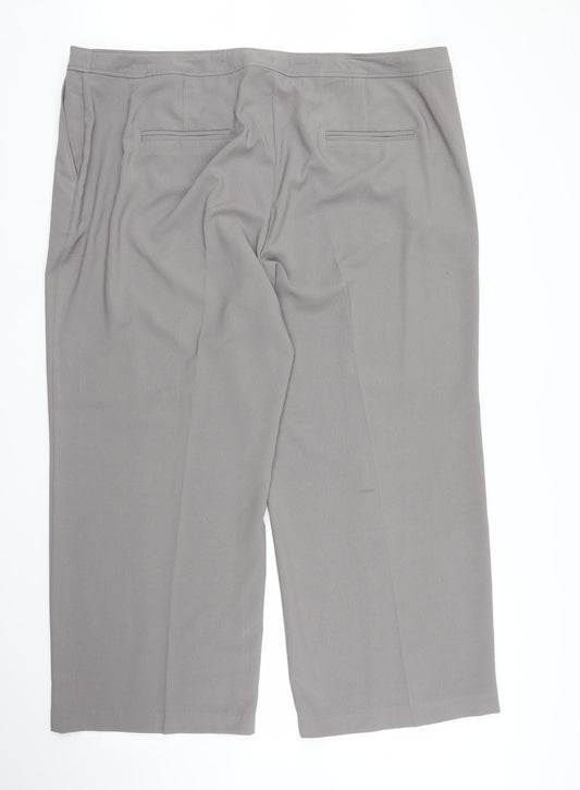 Womens UK Size 24 M&S Regular Fit Grey Trousers