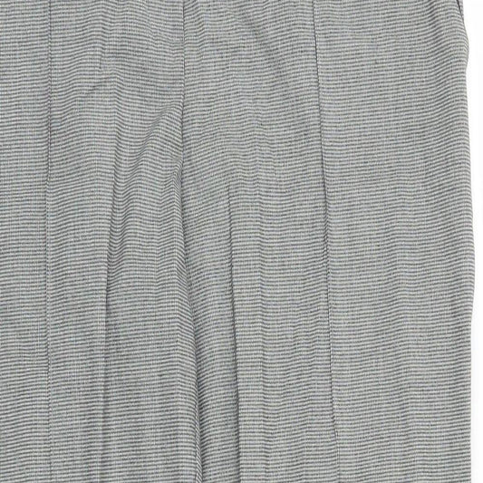 Miss Selfridge Womens Grey Houndstooth Pedal Pusher Trousers Size 12 L24 in