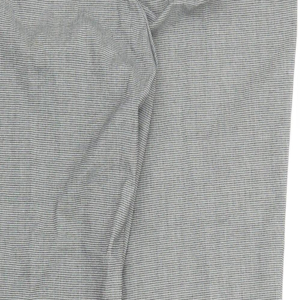 Miss Selfridge Womens Grey Houndstooth Pedal Pusher Trousers Size 12 L24 in