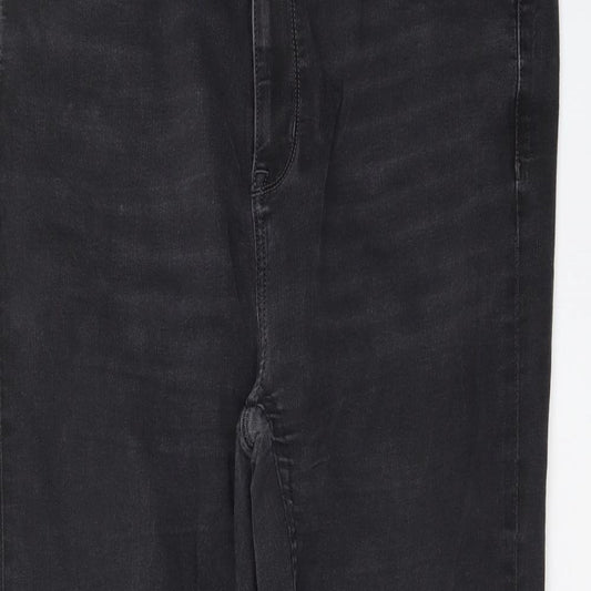 Womens UK Size 18 Preworn Regular Fit Straight Black Jeans