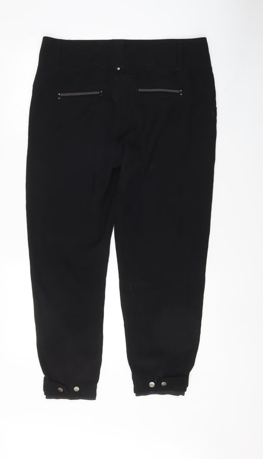 Flame Womens Black Trousers Size 36 L27.5 in