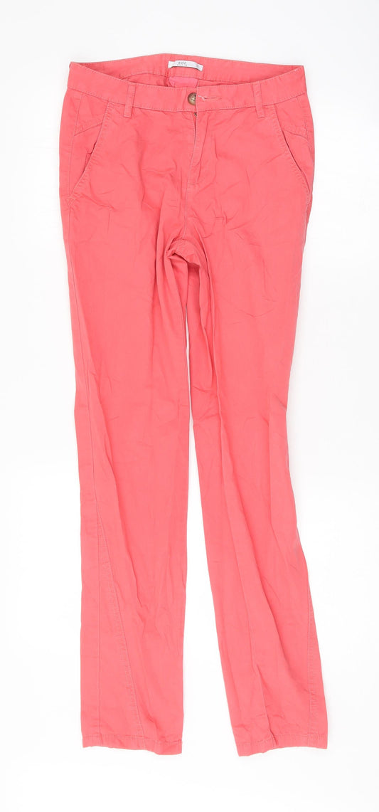 Additional front view of EDC women’s pink trousers, size UK 29, 31-inch leg