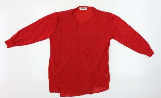 Additional front view of Abollria women’s red cardigan jumper, size S