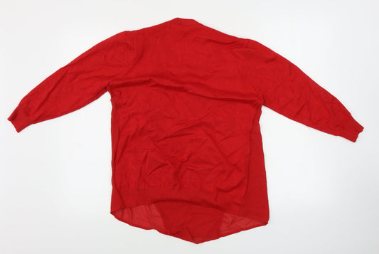 Abollria Womens Red Cardigan Jumper Size S