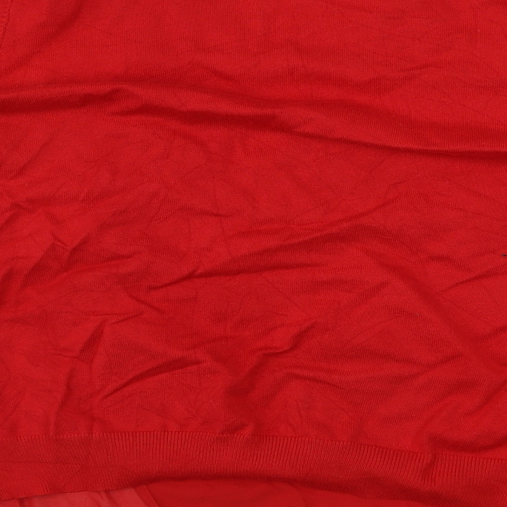 Abollria Womens Red Cardigan Jumper Size S