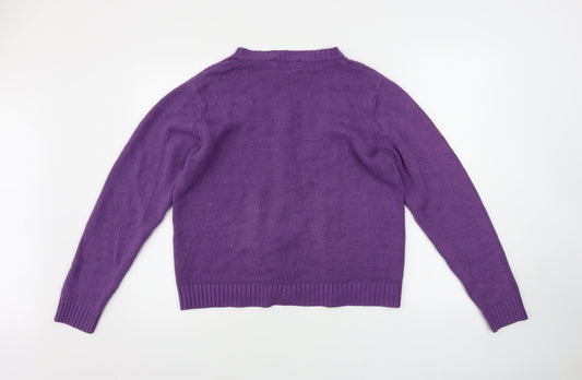 EWM Womens Purple Cape Jumper Size L