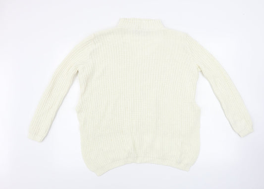 Boohoo Womens Ivory Pullover Jumper Size M