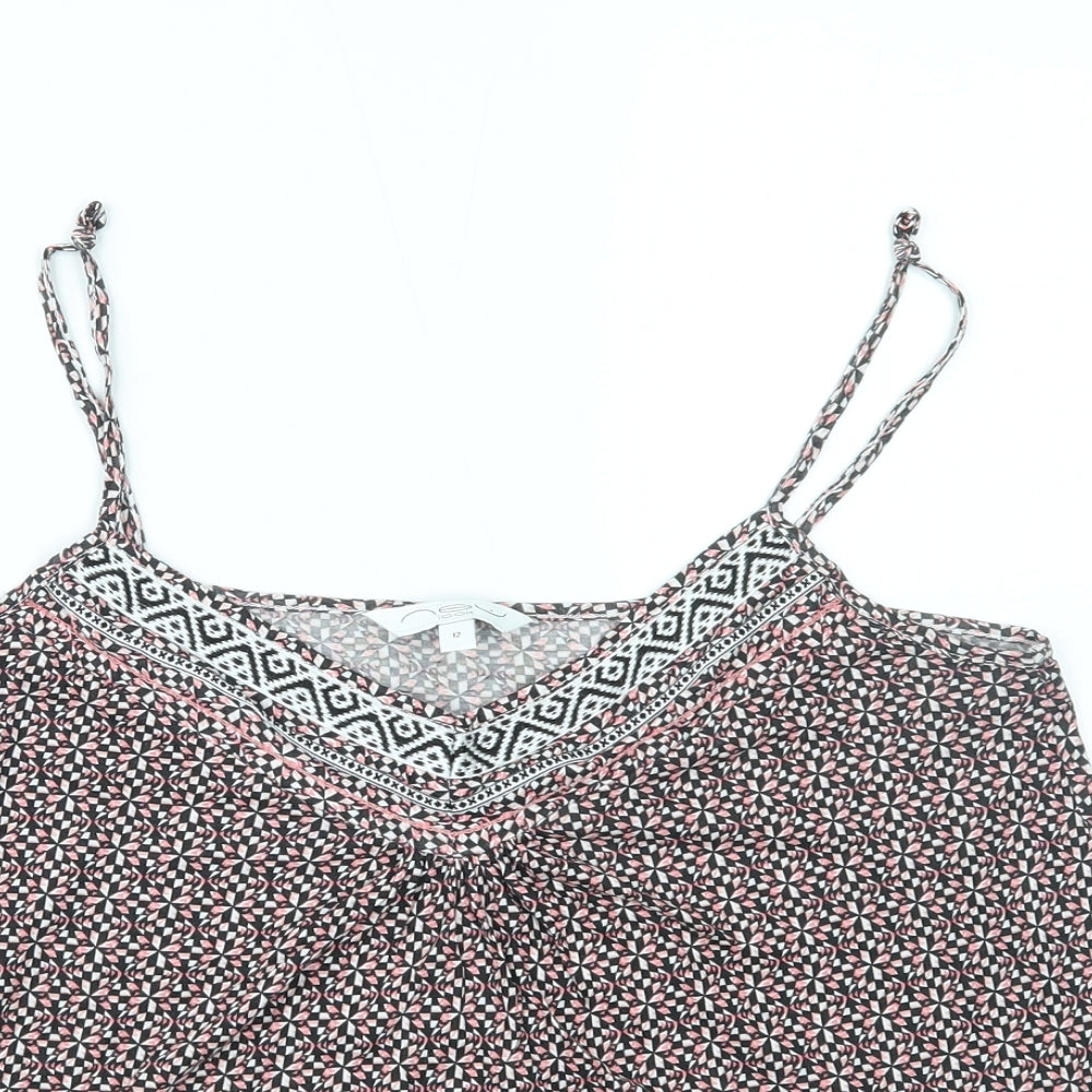 Womens UK Size 12 New Look Pink Cropped Tank